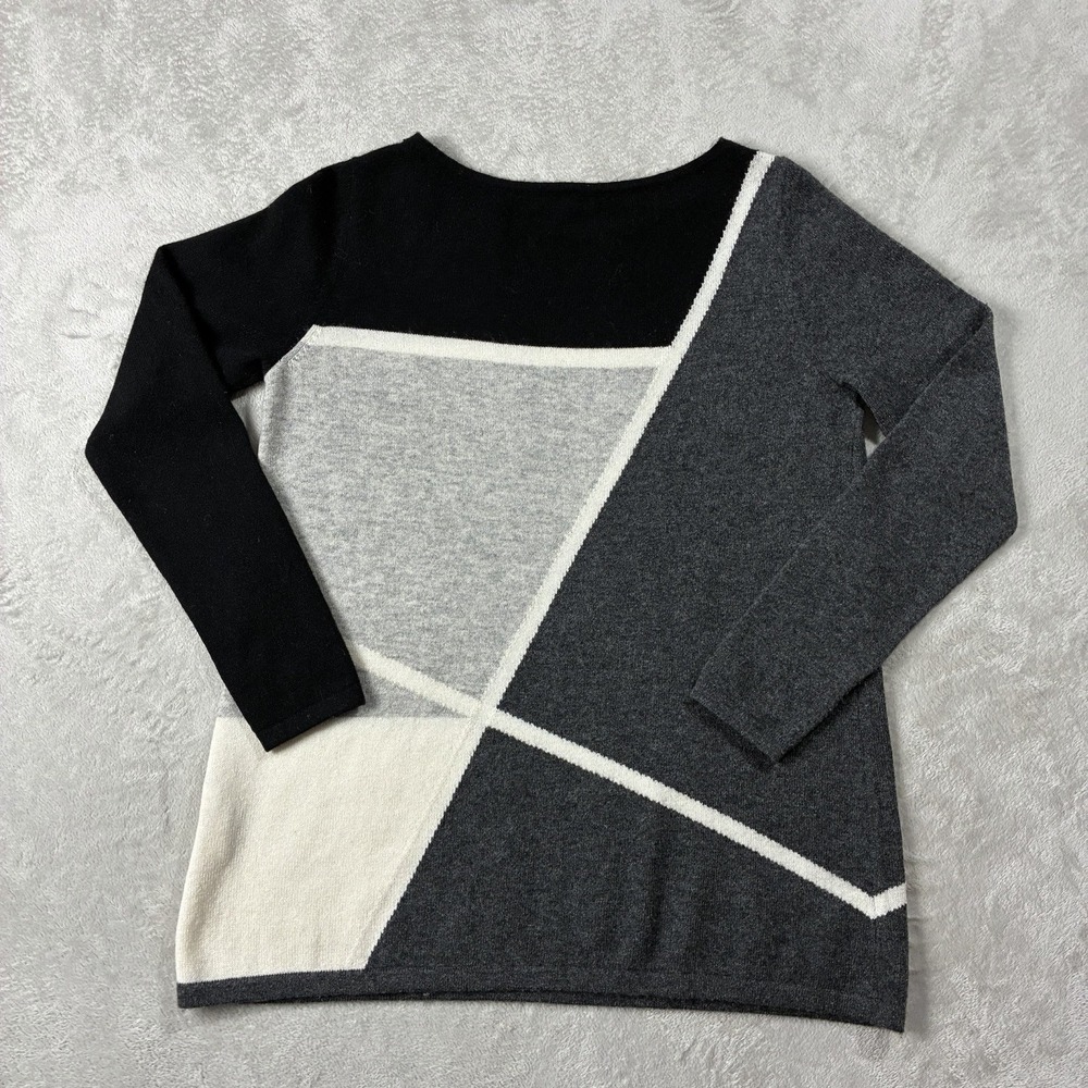 Charter Club Cashmere Color Block Neutral Sweater Women's S Quiet Luxury Minimal - Picture 7 of 7